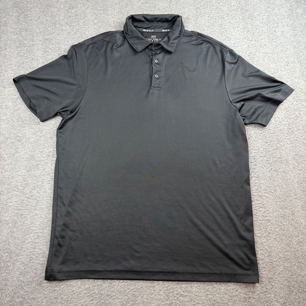 Rorie Whelan Golf Polo Shirt Men's Large Black Performance Stretch Short Sleeve